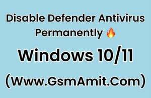 Windows Defender Disable Permanently Windows 10